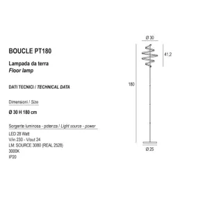 Lámpara de pie moderna LED BOUCLE PT180 Promoingross