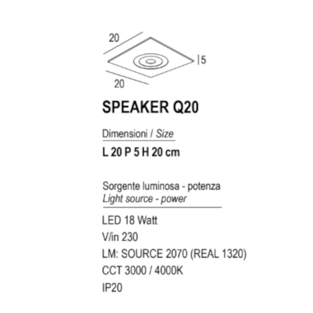 Moderne Deckenleuchte Promoingross SPEAKER Q20 LED