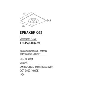 Lámpara de techo moderna Promoingross SPEAKER Q35 FULL LED