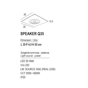 Moderne Deckenleuchte Promoingross SPEAKER Q35 FULL LED