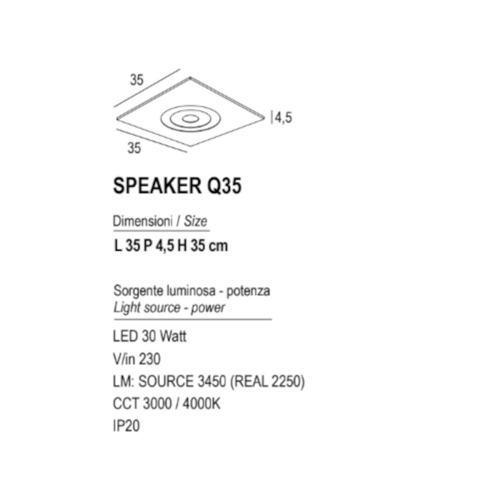 Lámpara de techo moderna Promoingross SPEAKER Q35 FULL LED
