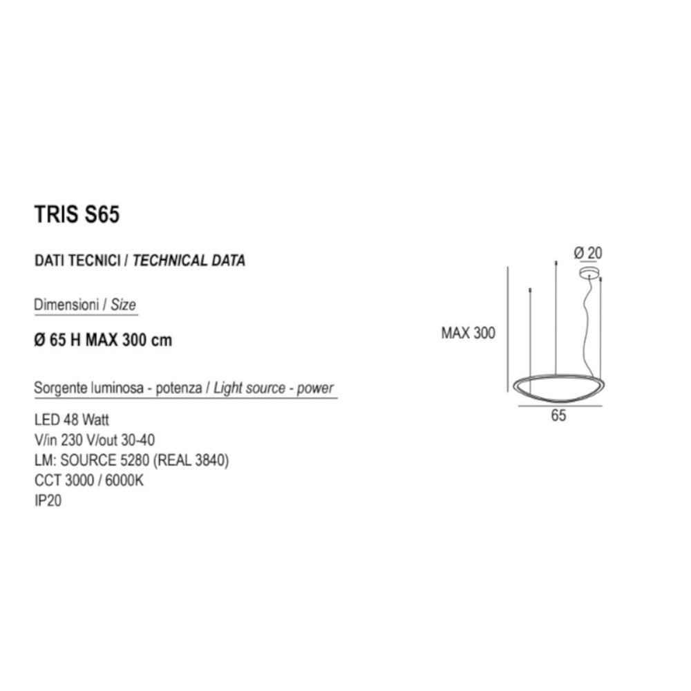 Lámpara de araña moderna Promoingross TRIS S65 NE LED