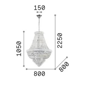 Lámpara de araña de cristal Ideal Lux DUBAI 243528