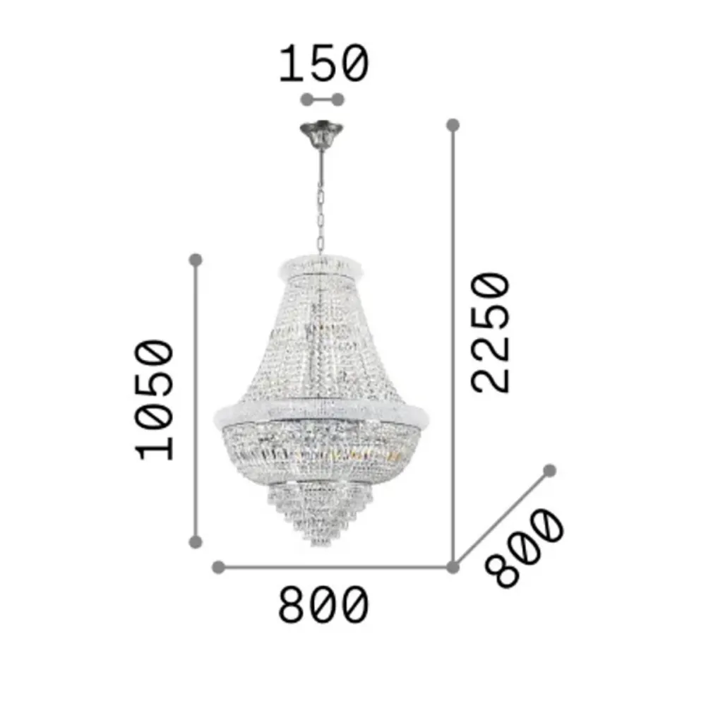 Lampadario cristallo Ideal Lux DUBAI 243528