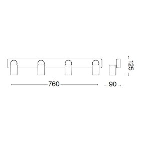 Binario moderno Ideal Lux RUDY 321523 NERO