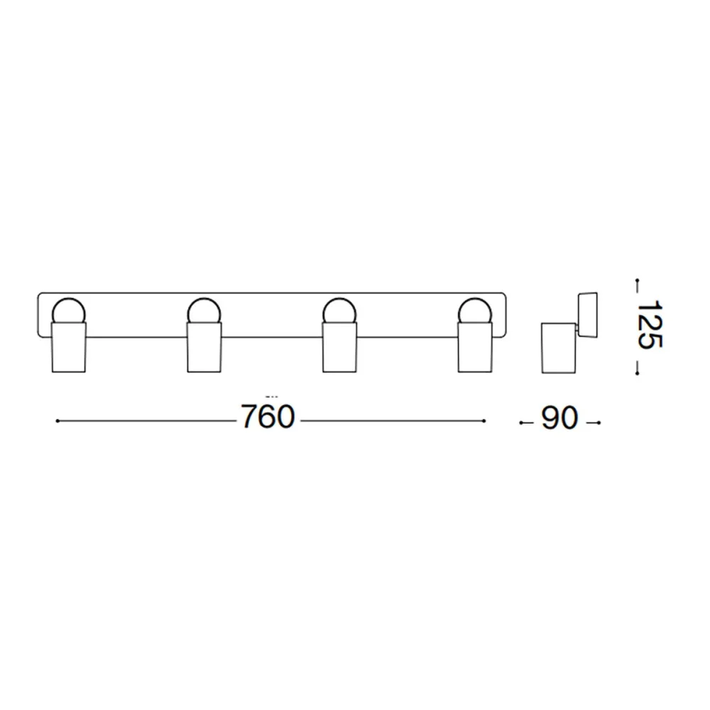 Binario moderno Ideal Lux RUDY 321523 NERO