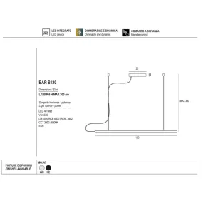 Lámpara de araña moderna Promoingross BAR S120 LED