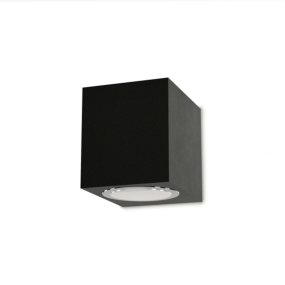 Applique murale moderne Bartalini EBUK ONE GU10 LED IP54, lustre en aluminium et verre à émission unique