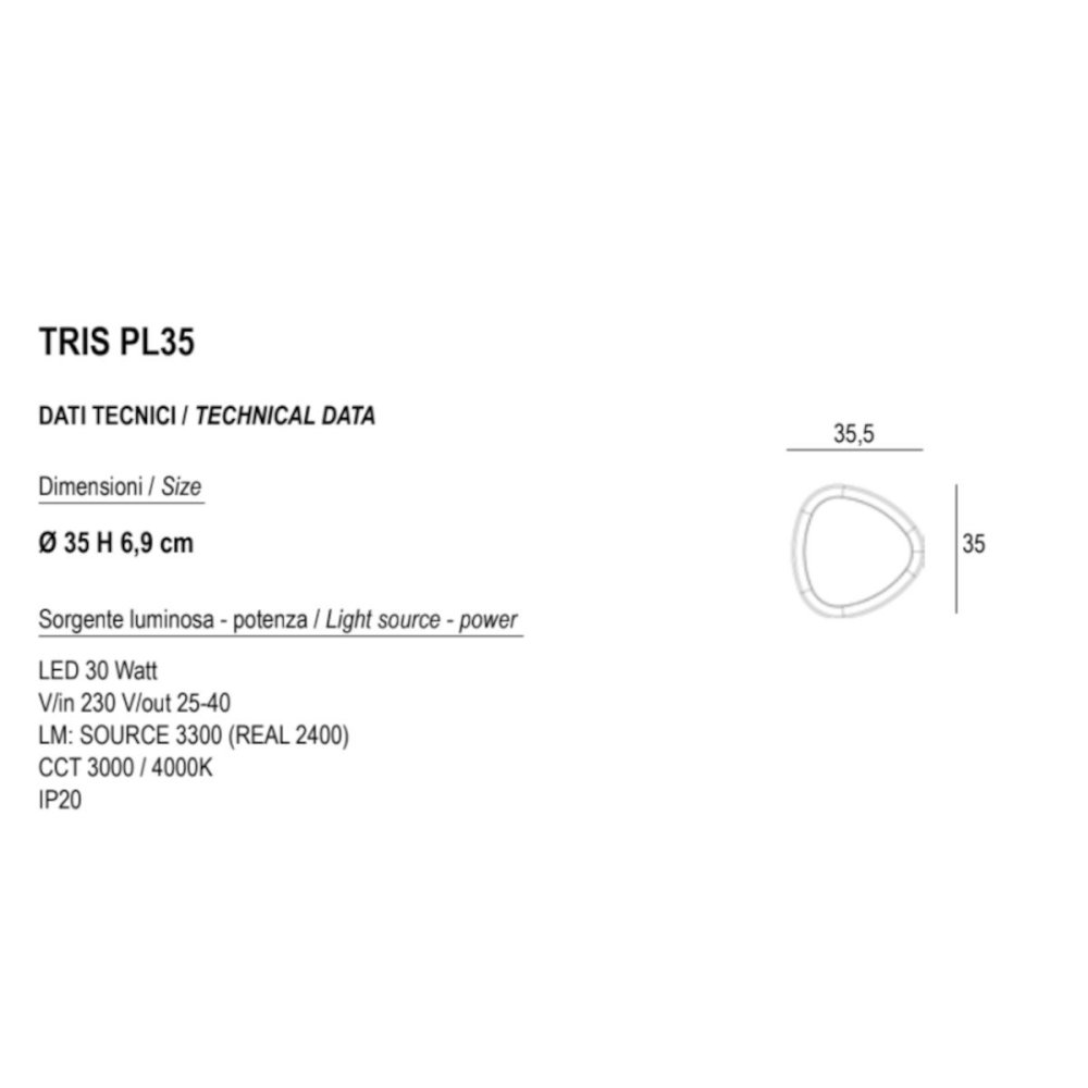 Plafoniera LED Promoingross TRIS PL35 FULL