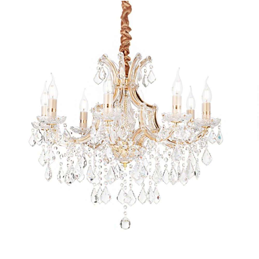 Lustre en cristal doré Ideal Lux NAPOLEON SP8 OR 167398