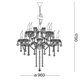 Goldkristall-Kronleuchter Ideal Lux NAPOLEON SP18 OR 167411