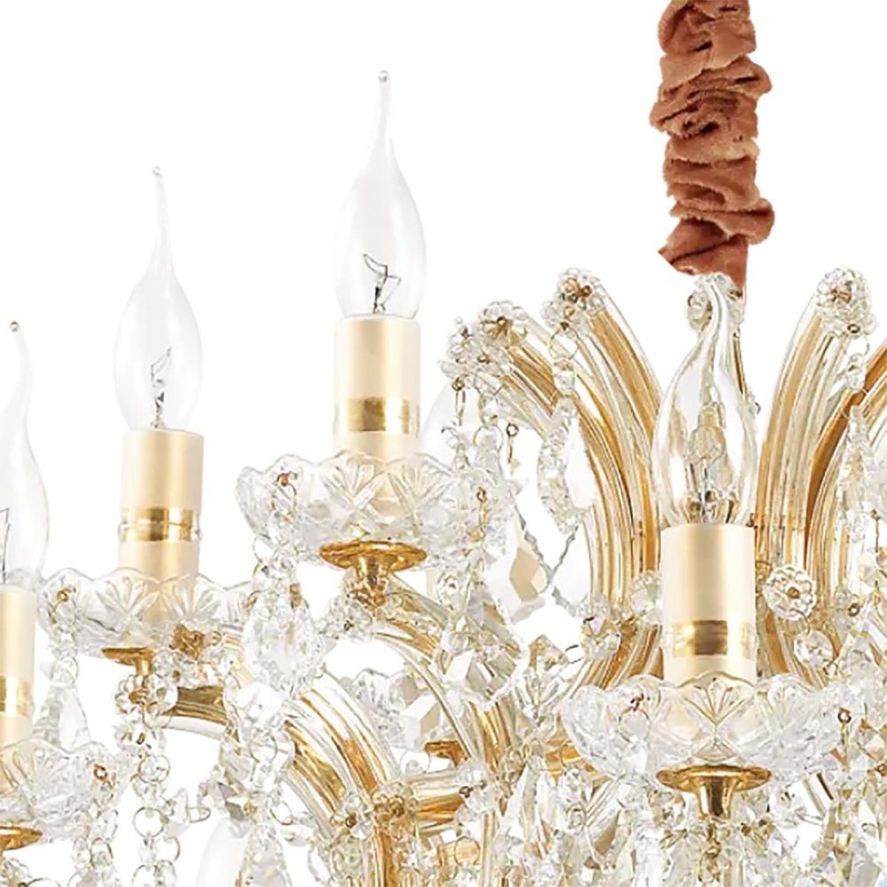 Lustre en cristal doré Ideal Lux NAPOLEON SP18 OR 167411