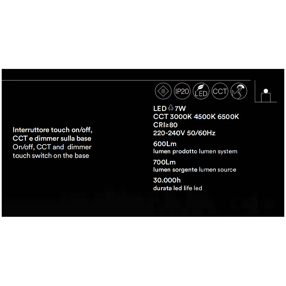 Abat-jour moderna HAL 6026 B LED TOUCH