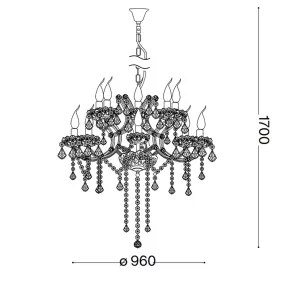 Ideal Lux NAPOLEON SP18 CR 167268 Kronleuchter aus poliertem Chromkristall