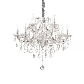 Lampadario cristallo cromo lucido Ideal Lux NAPOLEON SP12 CR 167251