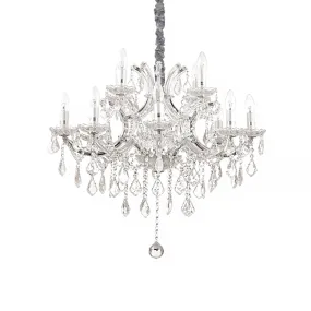 Lustre en cristal chromé poli Ideal Lux NAPOLEON SP12 CR 167251