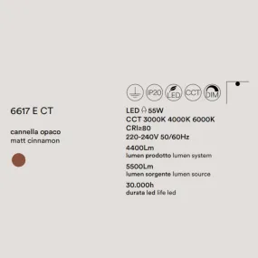 Perenz RITMO 6617 E CT LED-Klassik-Deckenleuchte, zimt matt