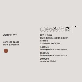 Plafonnier classique à LED Perenz RITMO 6617 E CT, cannelle mat
