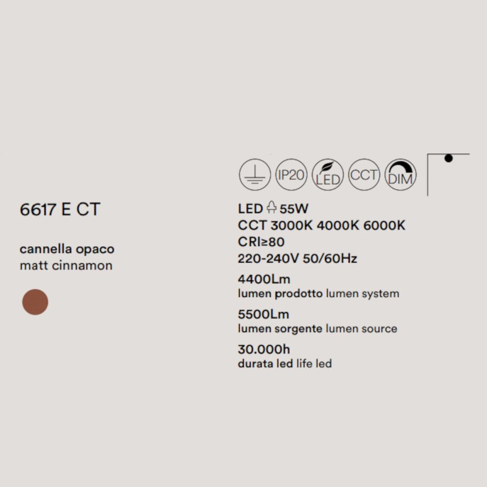 Plafonnier classique à LED Perenz RITMO 6617 E CT, cannelle mat