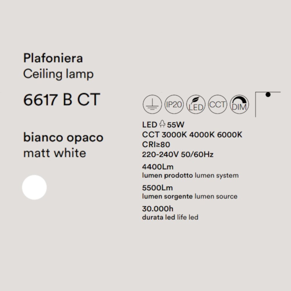 Perenz RITMO 6617 B LC LED moderne Deckenleuchte, weiß