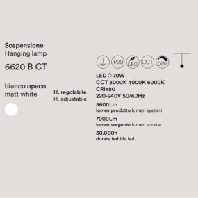Perenz RITMO 6618 B CT moderner LED-Kronleuchter aus weißem Metall