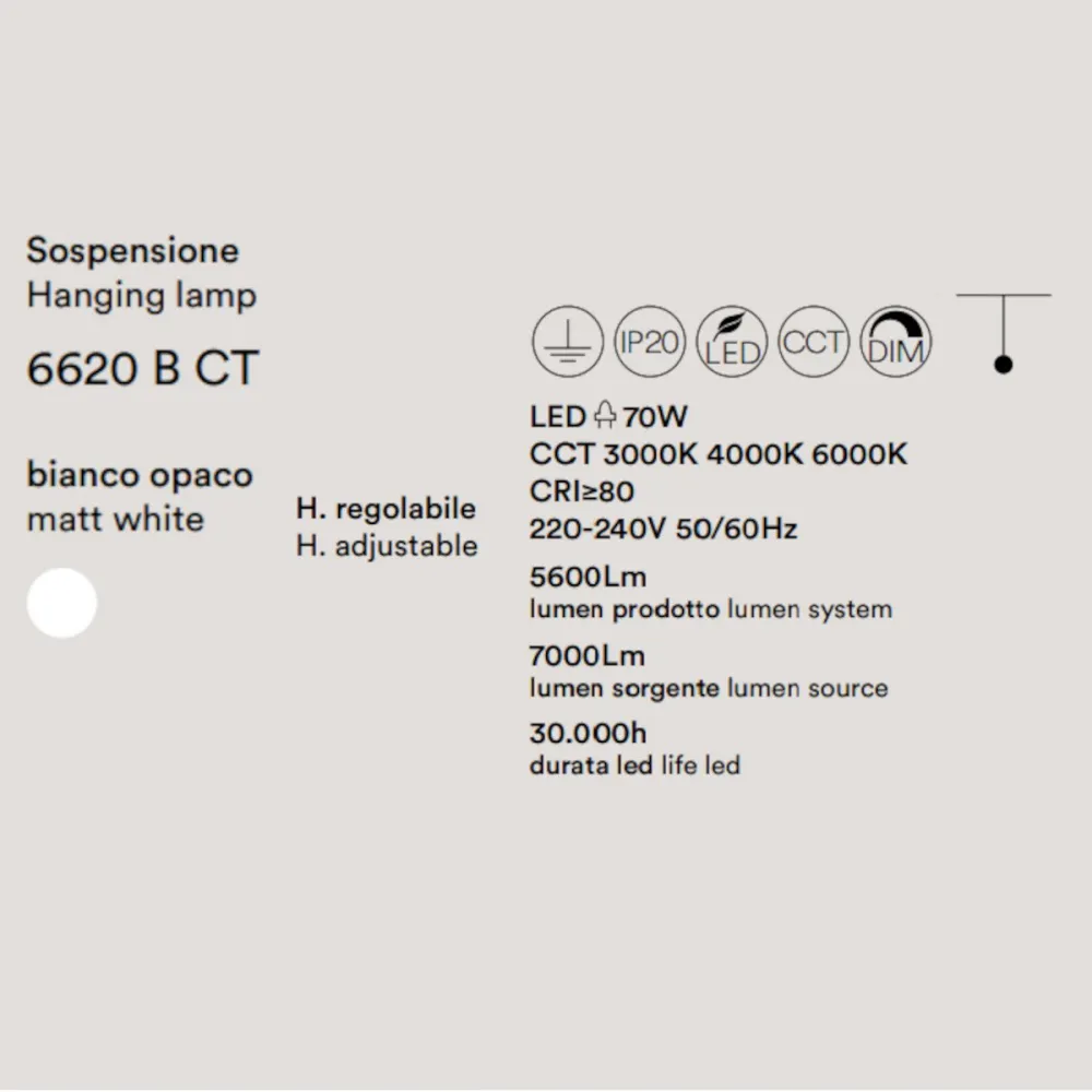 Lustre moderne à LED Perenz RITMO 6618 B CT, en métal blanc