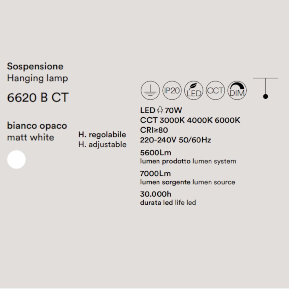 Perenz RITMO 6618 B CT moderner LED-Kronleuchter aus weißem Metall