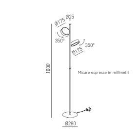 Lámpara de pie moderna LED Gea Luce GPIB20