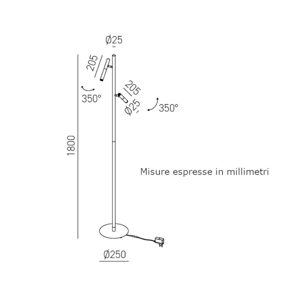 Lampadaire LED moderne Gea Luce GPIN40