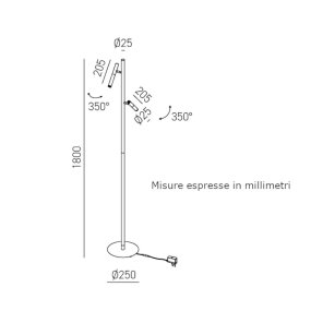 Lampadaire LED moderne Gea Luce GPIA40