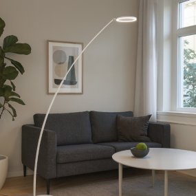 Lampadaire moderne arqué à...