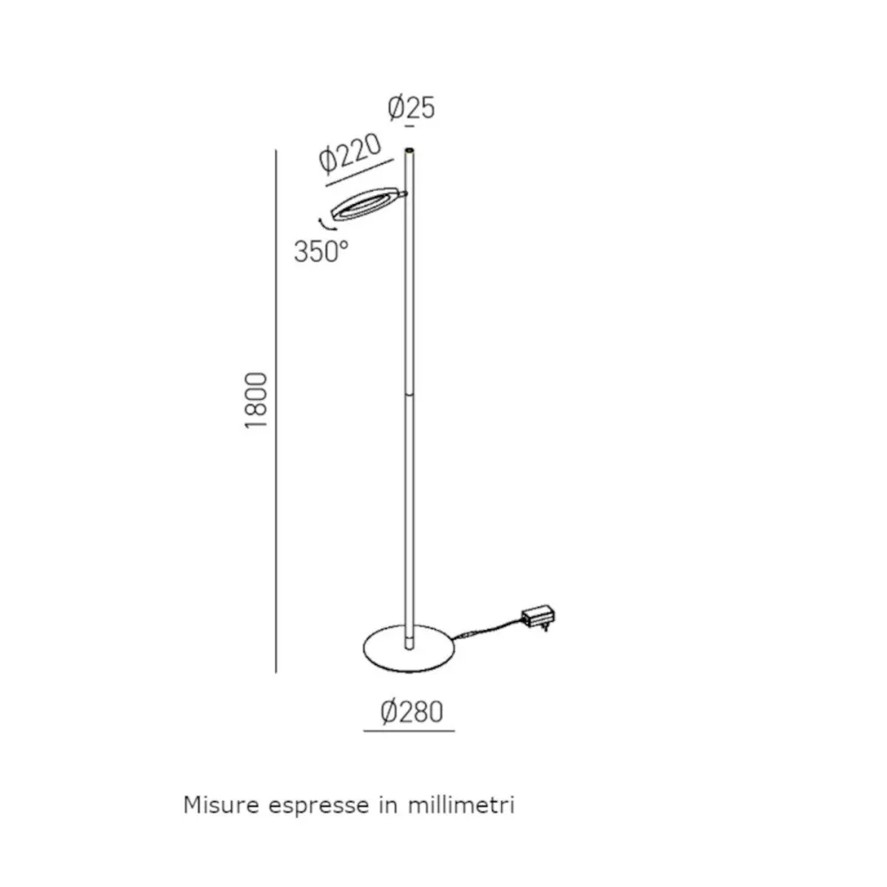 Lámpara de pie moderna LED Gea Luce GPIB31