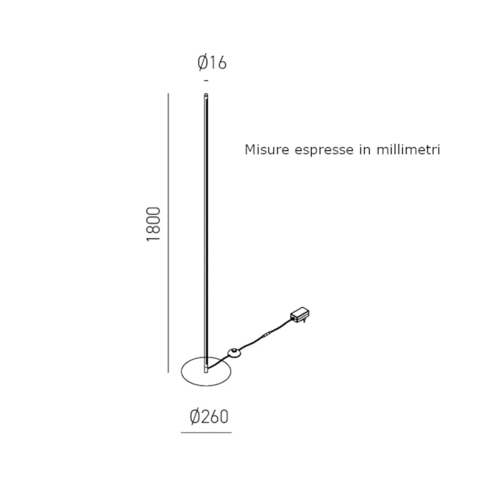 Lámpara de pie moderna LED Gea Luce EBONY PT FEBPIB