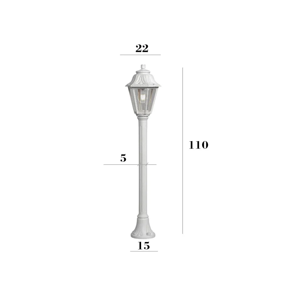 Farola de exterior Top Light ASTI PA110 BI