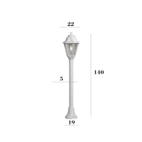 Lampioncino esterno Top Light ASTI PA140 BI