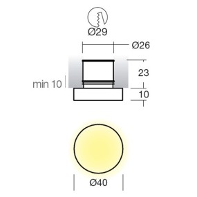 Spot encastré LL-SAND 1W rond moderne douche laiton extérieur LED IP65