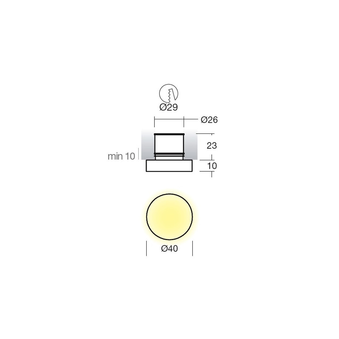 Faretto incasso LL-SAND 1W tondo moderno doccia ottone esterno LED IP65