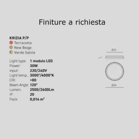 Gea Luce KRIZIA PP FKRPBE1 LED moderne Deckenleuchte