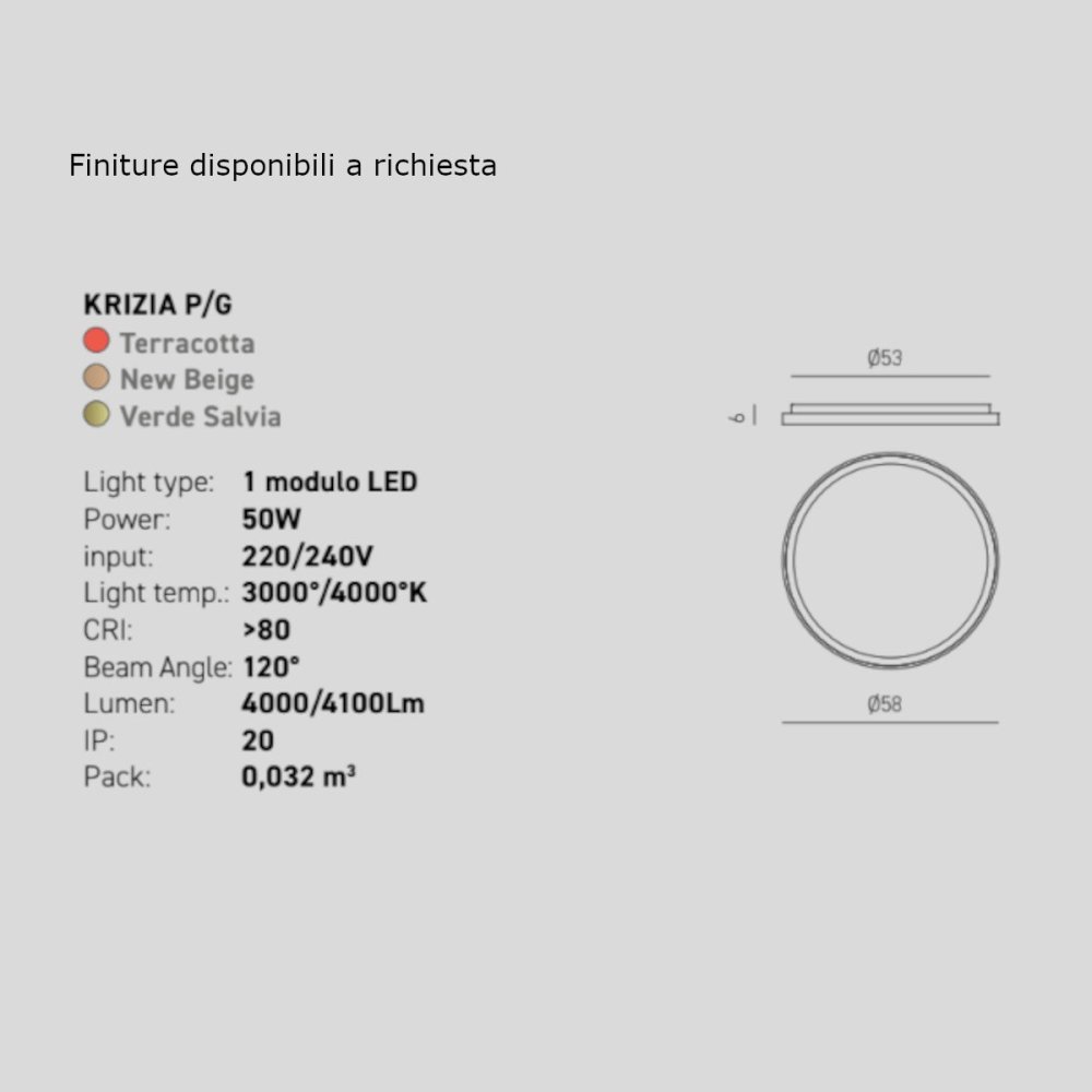Lámpara de techo LED moderna Gea Luce KRIZIA PG FKRPTE3
