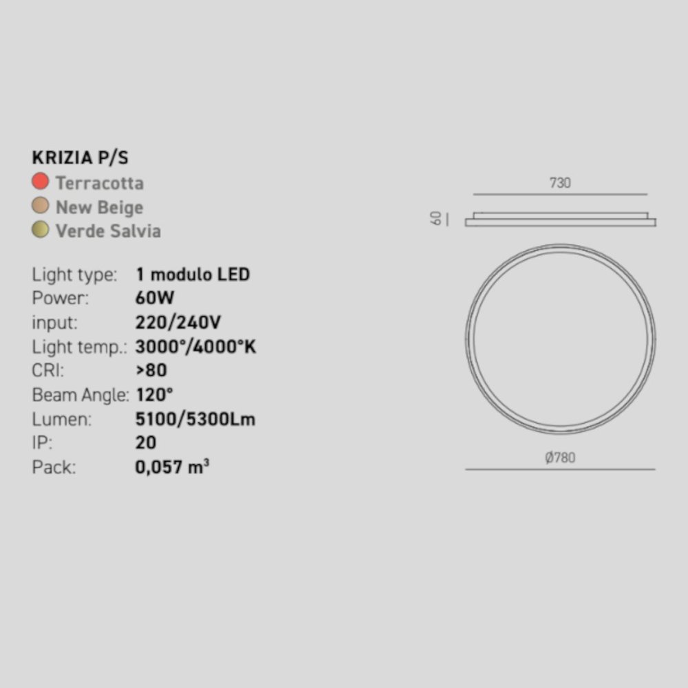 Gea Luce KRIZIA PS FKRPV4 LED moderne Deckenleuchte