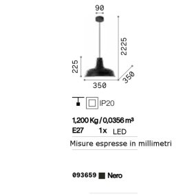 Lustre moderne Ideal Lux MOBY SP1 093659 E27 LED