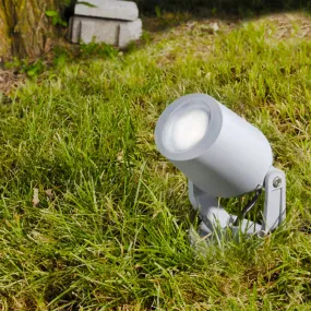 Foco de estaca exterior de resina ROMA PI12 GR con luz superior