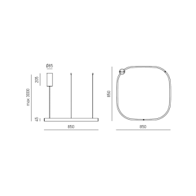 Lampadario moderno Gea Luce CRISEIDE S1G QUADRATA FCRSN9Q LED