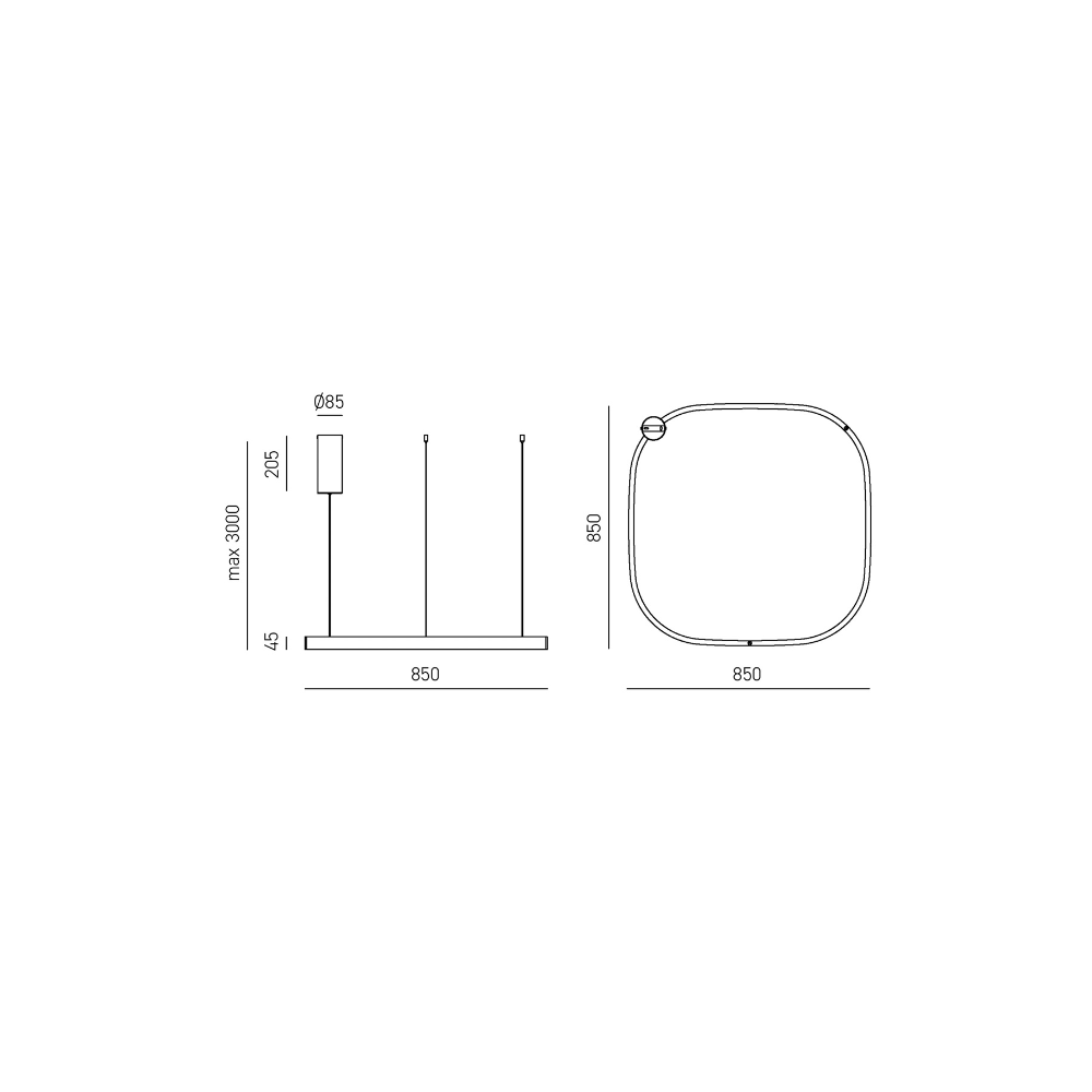 Lampadario moderno Gea Luce CRISEIDE S1G QUADRATA FCRSN9Q LED