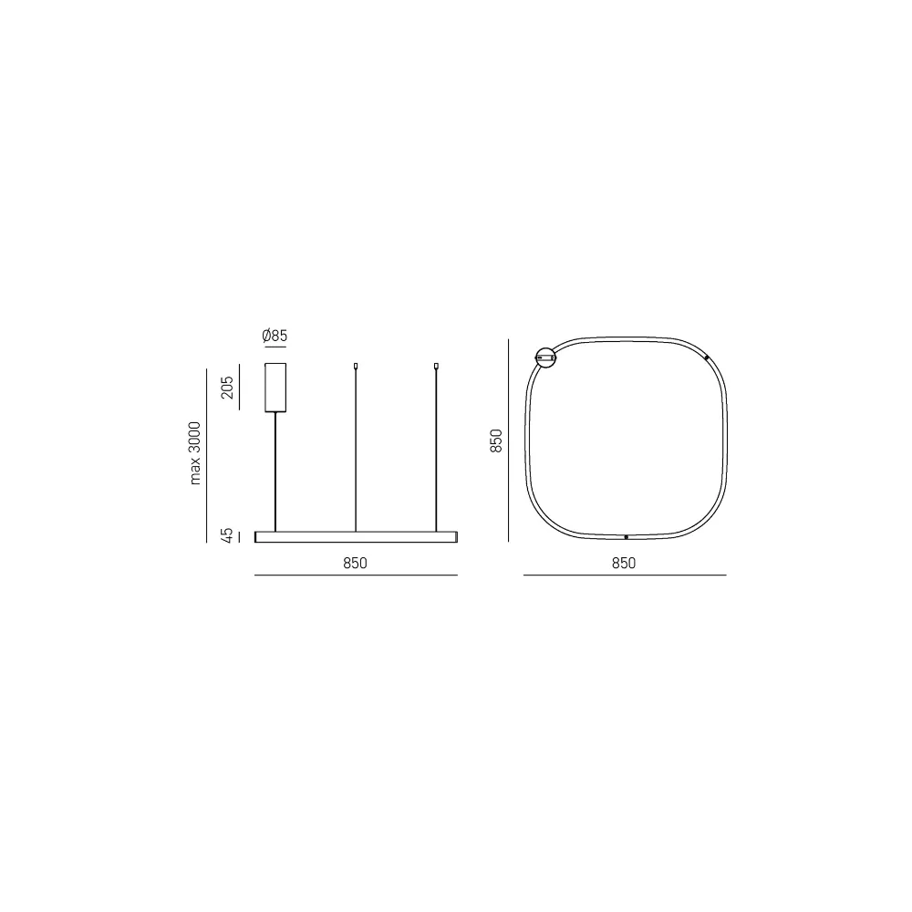 Lampadario moderno Gea Luce CRISEIDE S1G QUADRATA FCRSN9Q LED