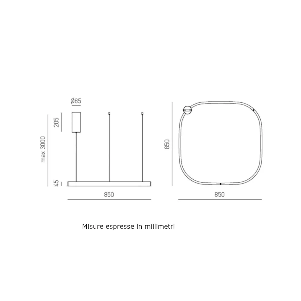 Lámpara de araña moderna LED Gea Luce CRISEIDE S1G SQUARE FCRSBE9Q
