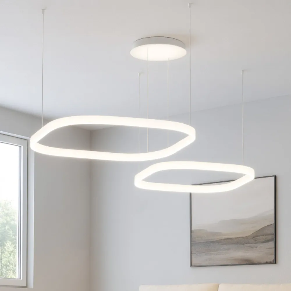 Lampadario moderno Gea Luce CRISEIDE S2D QUADRATA FCRSB5Q LED