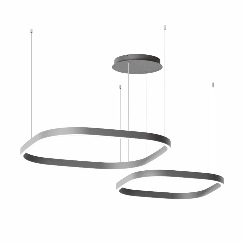 Lampadario moderno Gea Luce CRISEIDE S2D QUADRATA FCRSN5Q LED