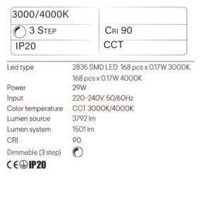 Plafonnier moderne LED CCT Redo Group LEO 01 3333 01 3334