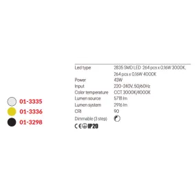 Plafonnier moderne LED CCT Redo Group LEO 01 3335 01 3298